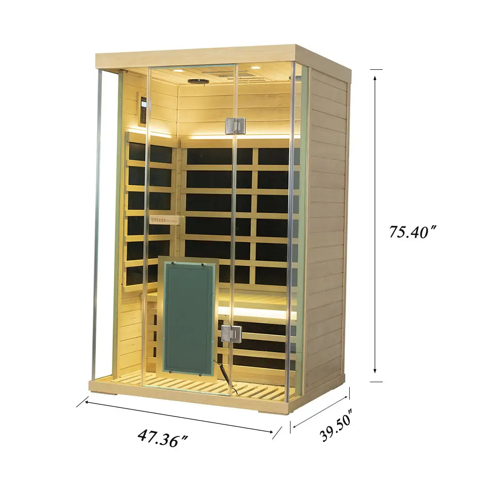 Wizzisaunas S02 2 Person Full Spectrum Infrared Sauna Low EMF